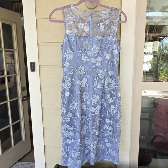 Alex Evenings Floral Lace Embroidered Sleeveless Dress Baby Blue 6 - Picture 11 of 16